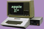 Apple system with floppy drive and monitor